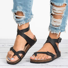 Load image into Gallery viewer, Basic Women Sandals 2020 New Women Summer Sandals Plus Size 43 Leather Flat Sandals Female Flip Flop Casual Beach Shoes Ladies