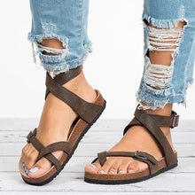 Load image into Gallery viewer, Basic Women Sandals 2020 New Women Summer Sandals Plus Size 43 Leather Flat Sandals Female Flip Flop Casual Beach Shoes Ladies